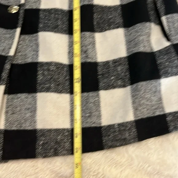 Draper James Eloquii Buffalo Plaid Large Checkered Cape Poncho Black White 14/16